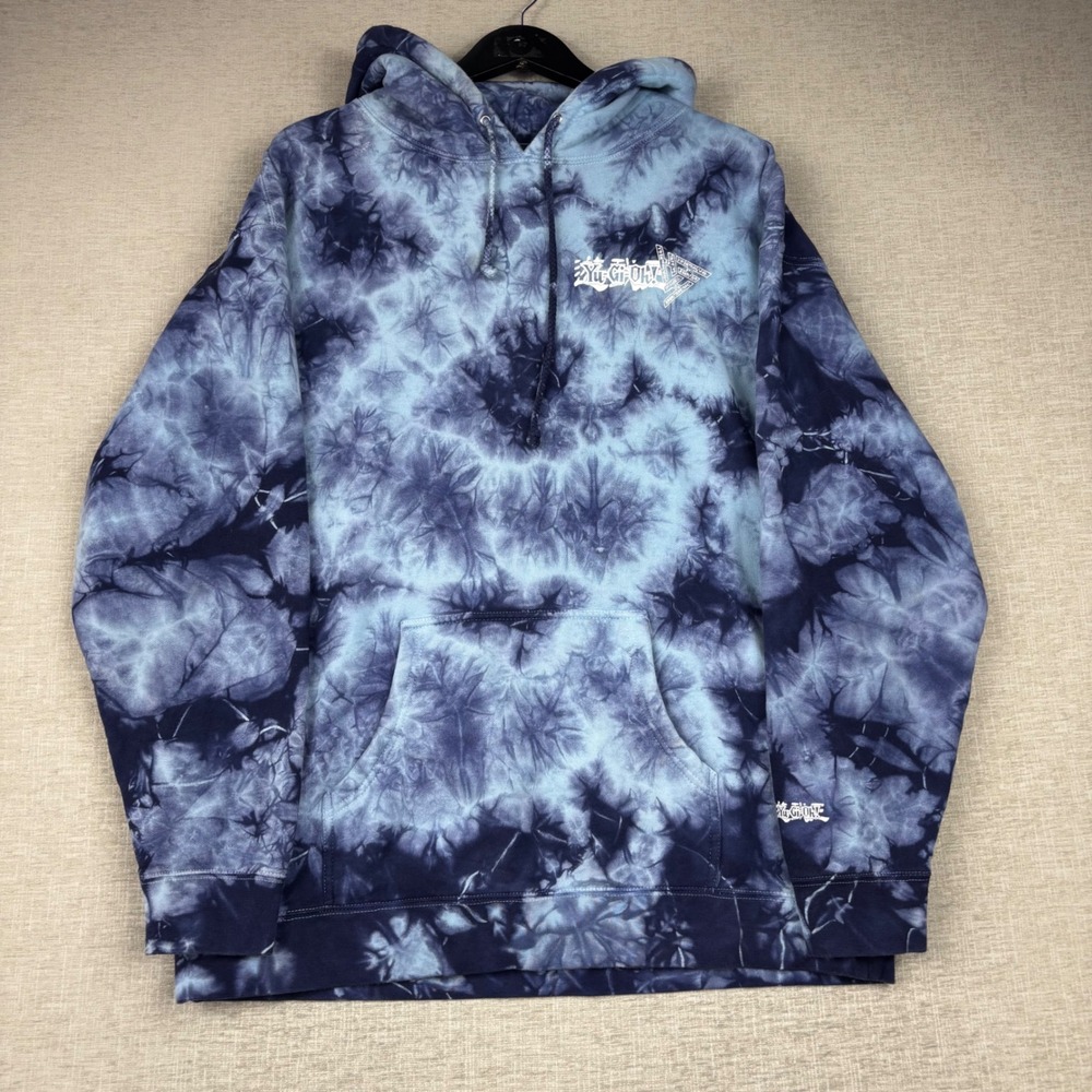 Hypland Yu-Gi-Oh! Tie Dye Hoodie Mens 2XL Blue Dark Magician Yugi Sweatshirt